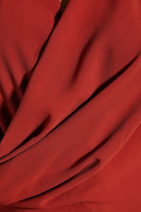 Chiffon Draped Neck Low Back Flare Leg Jumpsuit - Image 5