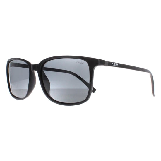 Atum Rectangle Mens Shiny Black Smoke Grey Quill