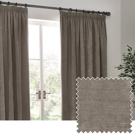 Yard Heavy Chenille Velvet Pencil Pleat Curtains - Image 1