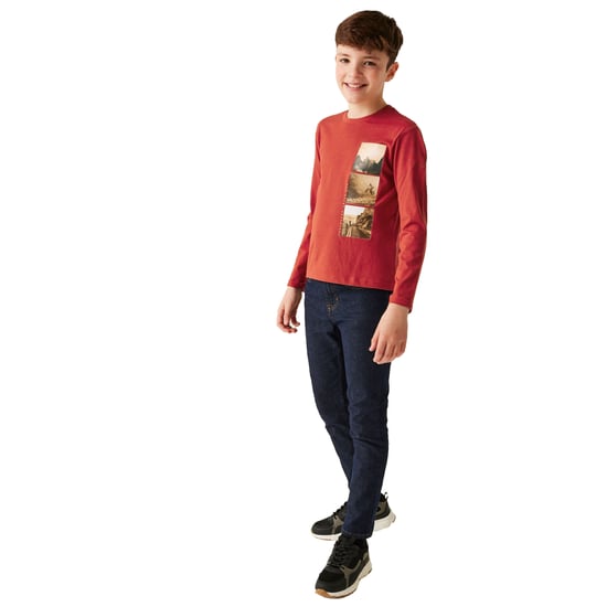 Regatta Childrens/Kids Wenbie III Photo Split Long-Sleeved T-Shirt (Red Ochre)