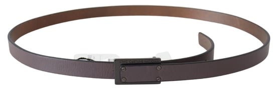 Costume National Women's Brown Leather Tactical Logo Buckle Dark