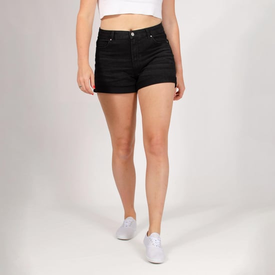 H&M Black Denim Turn Hem Shorts