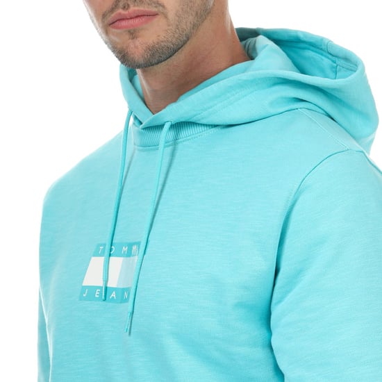 Men's Tommy Hilfiger box Logo Hoody in Blue - Image 6