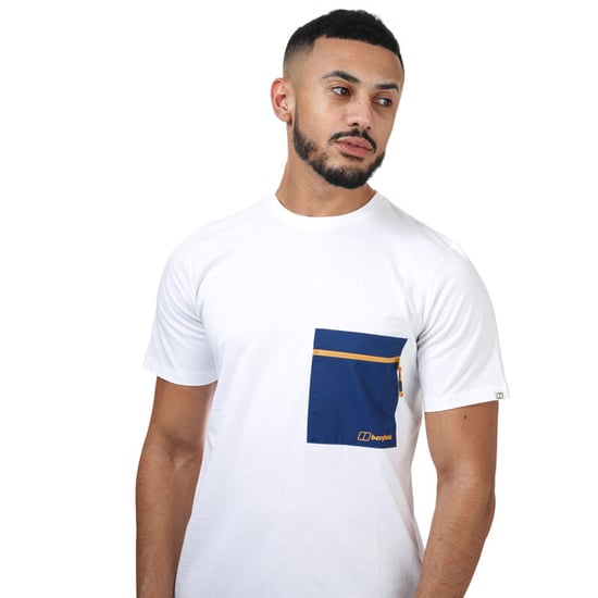 Men's Berghaus Drakestone Pocket T-Shirt in White blue