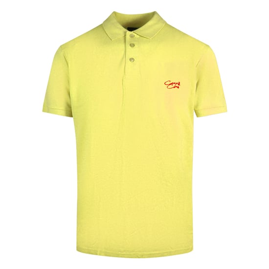 Cavalli Class Signature Logo Yellow Polo Shirt