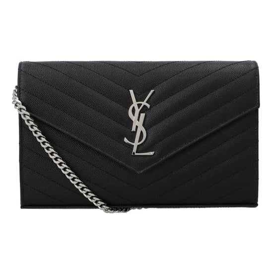 Saint Laurent Klassisk Cassandre Kedjefodral i Grain De Poudre-läder Svart - Image 1