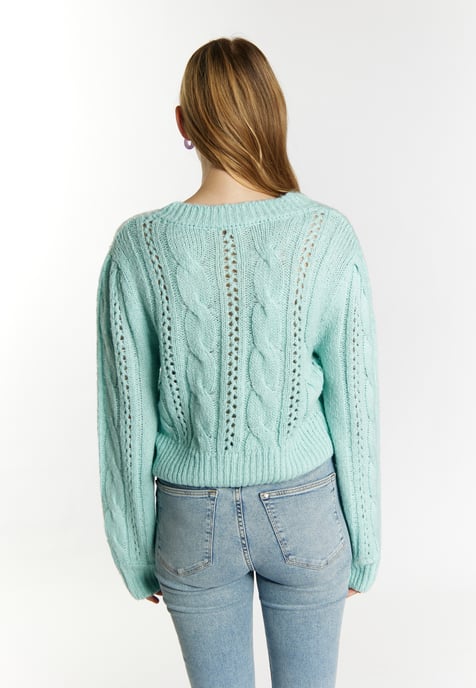 Mymo Gebreid vest Dames aqua - Image 4