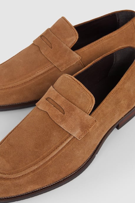 Suede Alma Pepperpot Penny Loafers