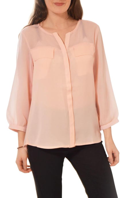 Chiffon Crepe Pocket Blouse - Image 2