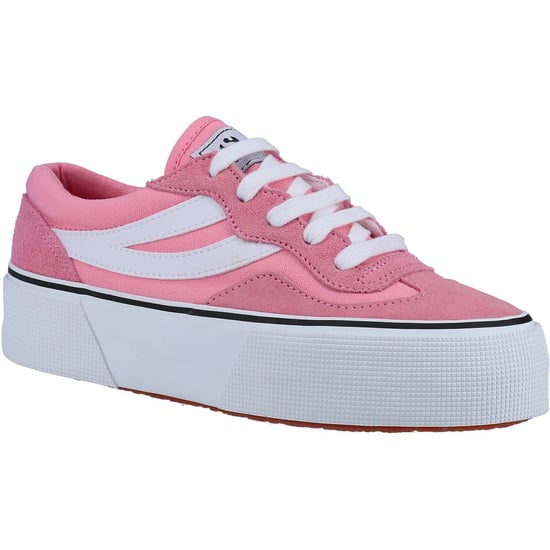 Superga 3041 Revolley Colorblock Platform Leer Dames Roze/Wit Trainers - Image 1