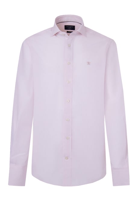 Hackett Ess Fine Bengal Stripe Long Sleeved Shirt Pink Stripe