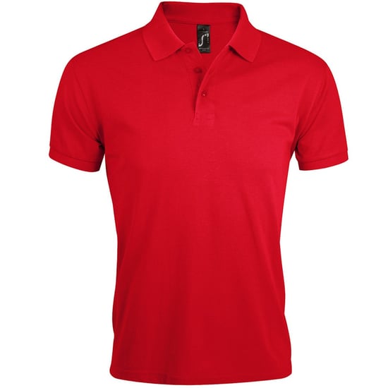 SOLs Mens Prime Pique Plain Short Sleeve Polo Shirt (Red) - Image 1