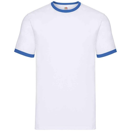 Fruit of the Loom Heren Ringer Contrast T-shirt (Wit/royaal blauw) - Image 1