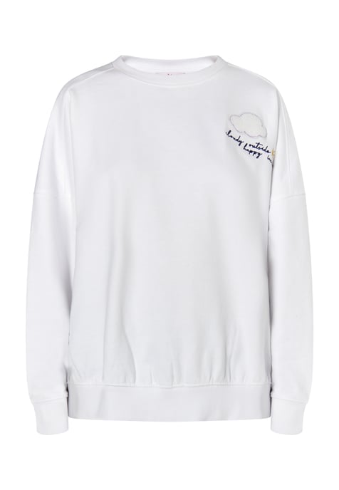 Mymo Sweatshirt met applicatie Dames wit - Image 1