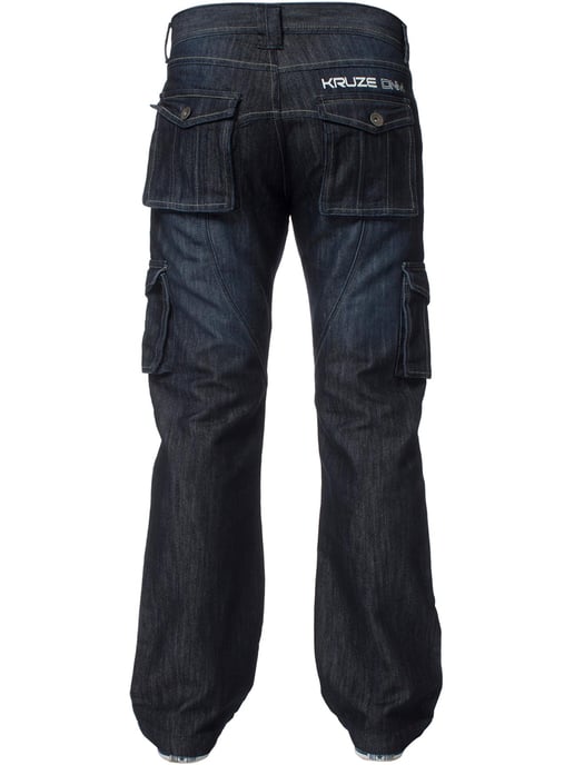 Kruze heren Cargo Combat Jeans - Donkerblauw - Image 4