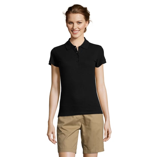 SOLS Vrouwen/dames Mensen Pique Korte Mouw Katoenen Poloshirt (Zwart) - Image 5
