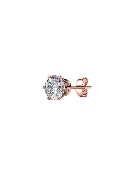 Birth Stone April Earrings - Rose Gold and Crystal - Image 2