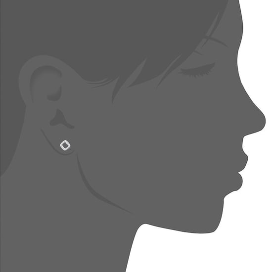 9ct White Gold Diamond Frame Design Earrings