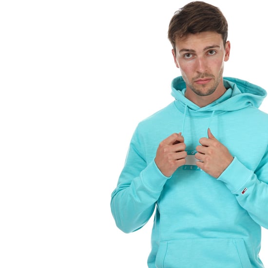 Men's Tommy Hilfiger box Logo Hoody in Blue - Image 5