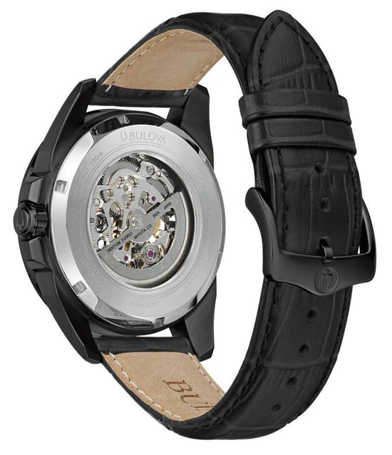Bulova Sutton Skeleton Heren Zwarte Horloge 98A304 - Image 2