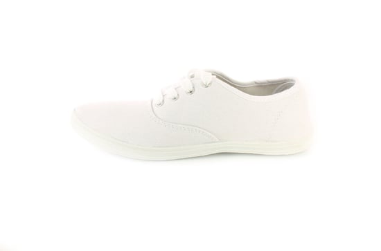 Ladies/Women's White Lace Ups Pumps With Stripy Sock Lining