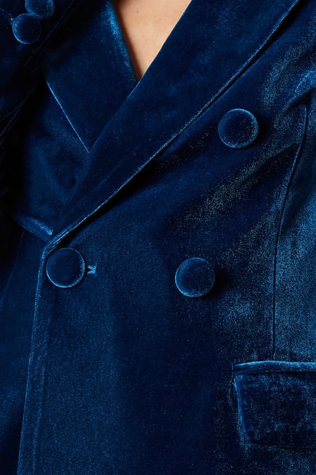 Velvet Double Breasted Blazer