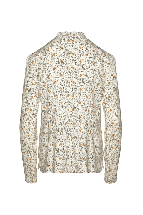 Print Blouse with Ruffle Detail