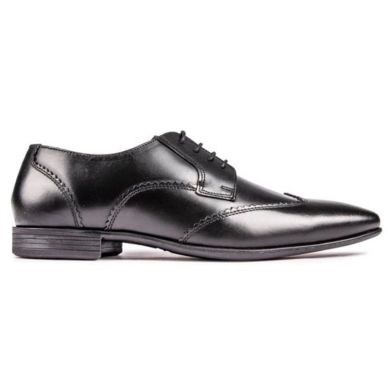 Men's Lambretta Blair Leather Wing Tip Shoes in Black