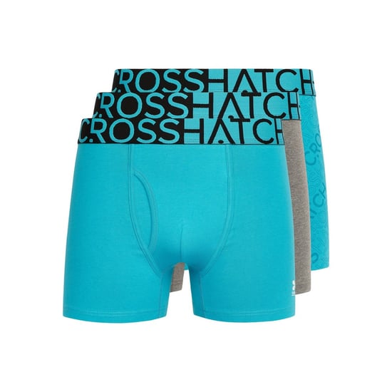 Crosshatch Heren Typan Boxershorts (Pack of 3) (Teal) - Image 1