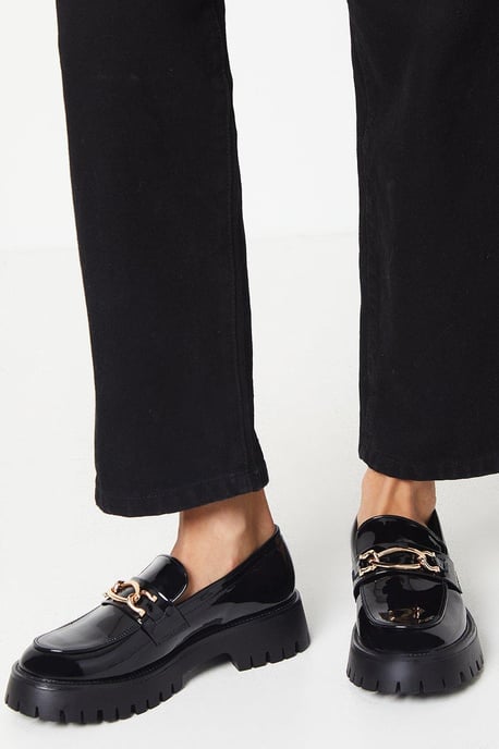 Faith: Nash Metal Chain Detail Chunky Loafers