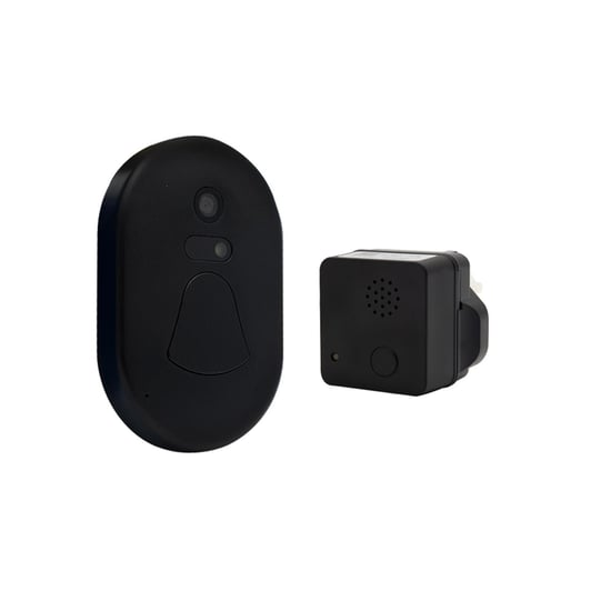 Aquarius Wireless Wifi Smart Home Security Camera Realtime Video Doorbell, Black