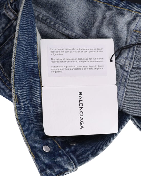 Balenciaga Slim Fit Versleten Jeans in Blauw Katoen - Image 6
