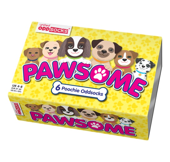 UNITED ODD SOCKS - 6-pack udda damstrumpor i bomull med presentförpackning - Paws - Image 2