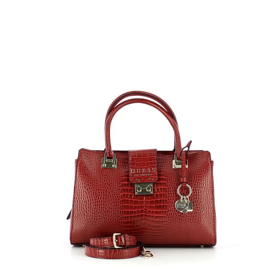 Croc print Cleo Satchel Guess MERLOT