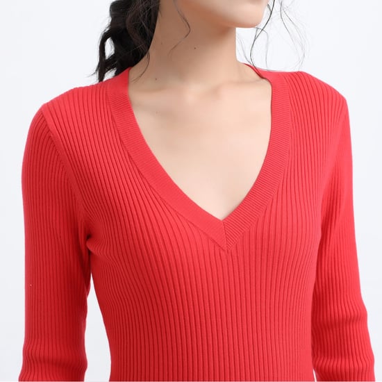 Midi jumperklänning med V-ringning - Image 3