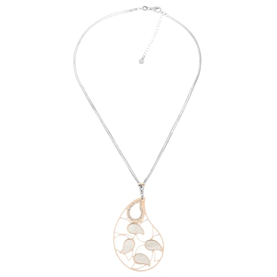 Orphelia 'Lana' Dames 925 Sterling Zilveren Ketting met Hanger - Zilver/Rosé ZK-7164 - Image 3