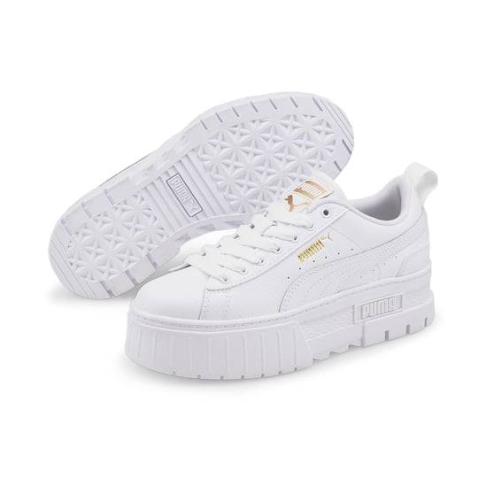 PUMA Kids Girls Mayze Leather Youth Trainers Sports Shoes