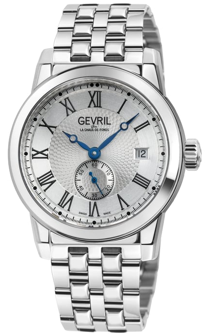 Gevril Madison White Dial Stainless Steel Swiss Automatic ETA 2895 Watch