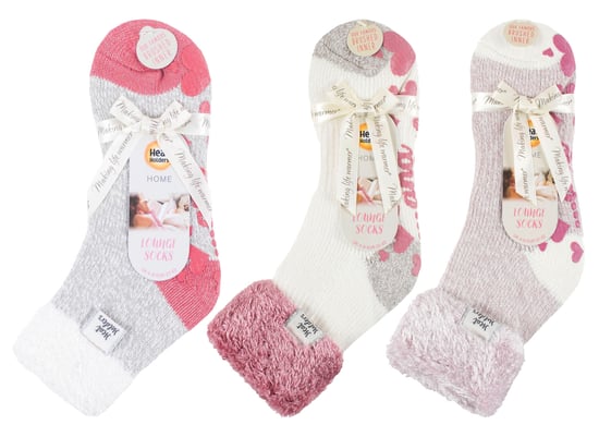 Kvinnliga fluffiga tofflor sängstrumpor med grepp | värmehållare | 3 par multipack | damer varma fleece fodrade halkfria strumpor | vintergåvor till henne - Pack 6 - Image 2
