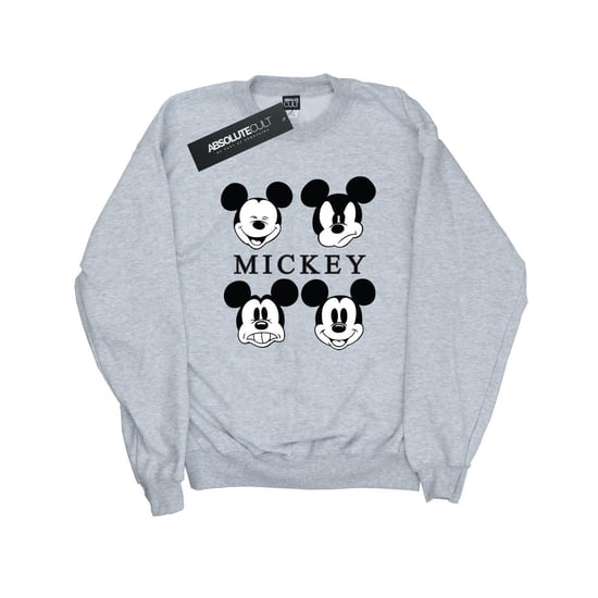Disney Mens Four Heads Mickey Mouse Cotton Sweatshirt (Sports Grey)