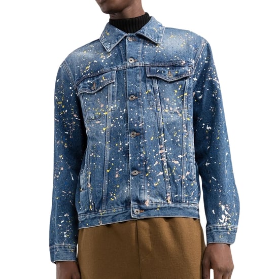 Off-White Paint Splatter Skate Fit Blue Denim Jacket