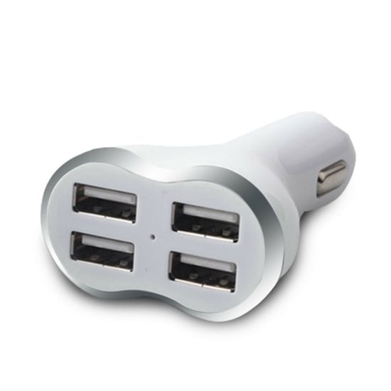 Aquarius Powerful & 4-Port Universal USB Car Charger White