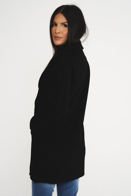 Women's Elle Wool Reefer Jacket in Black