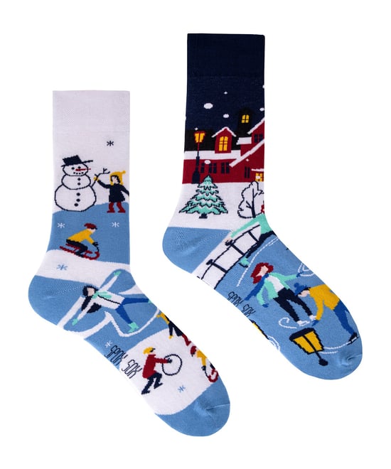 SPOX SOX - Mens & Ladies Mismatched Novelty Odd Socks - Winter Activities - Image 1