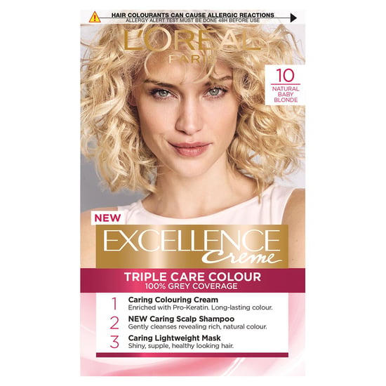 L'Oreal Paris Excellence Creme Permanent Hair Dye, 10 Natural Baby Blonde
