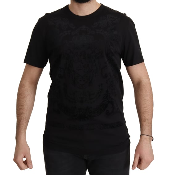 Dolce & Gabbana Zwarte DG Baroque Katoenen Crewneck Heren T-shirt - Image 1