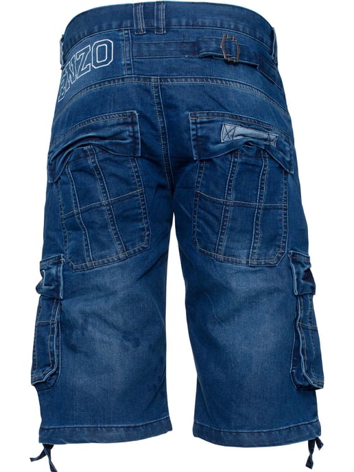 Enzo Heren Cargo Combat Denim Short - Image 5