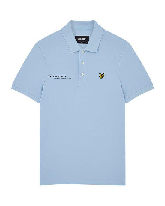 Lyle & Scott men's polo shirt with matching print in blue