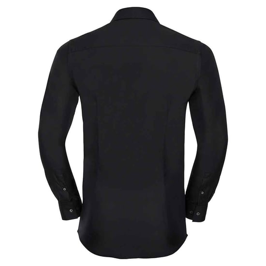 Russell Collection Heren Ultimate Stretch Slim Shirt met Lange Mouwen (Zwart) - Image 2