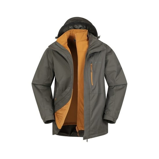 Mountain Warehouse Mens Bracken Extreme 3 in 1 Waterproof Jacket (Dark Green) - Image 3